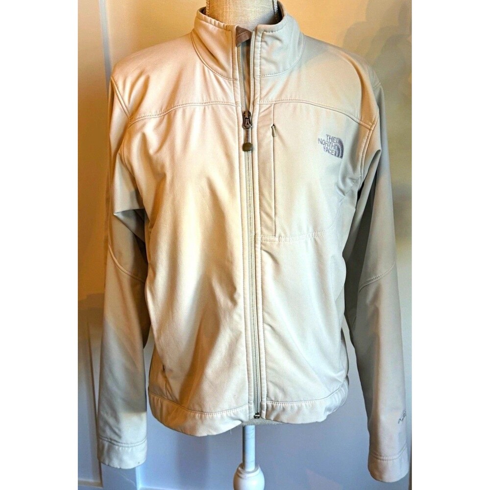 The North Face Apex Women's Beige Softshell Jacket Full Zip Zipped Pockets M